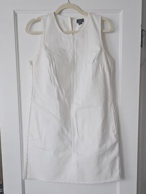 J. Crew White Denim Sleeveless Shift Dress